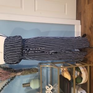 STRIPED STRAPLESS ROMPER